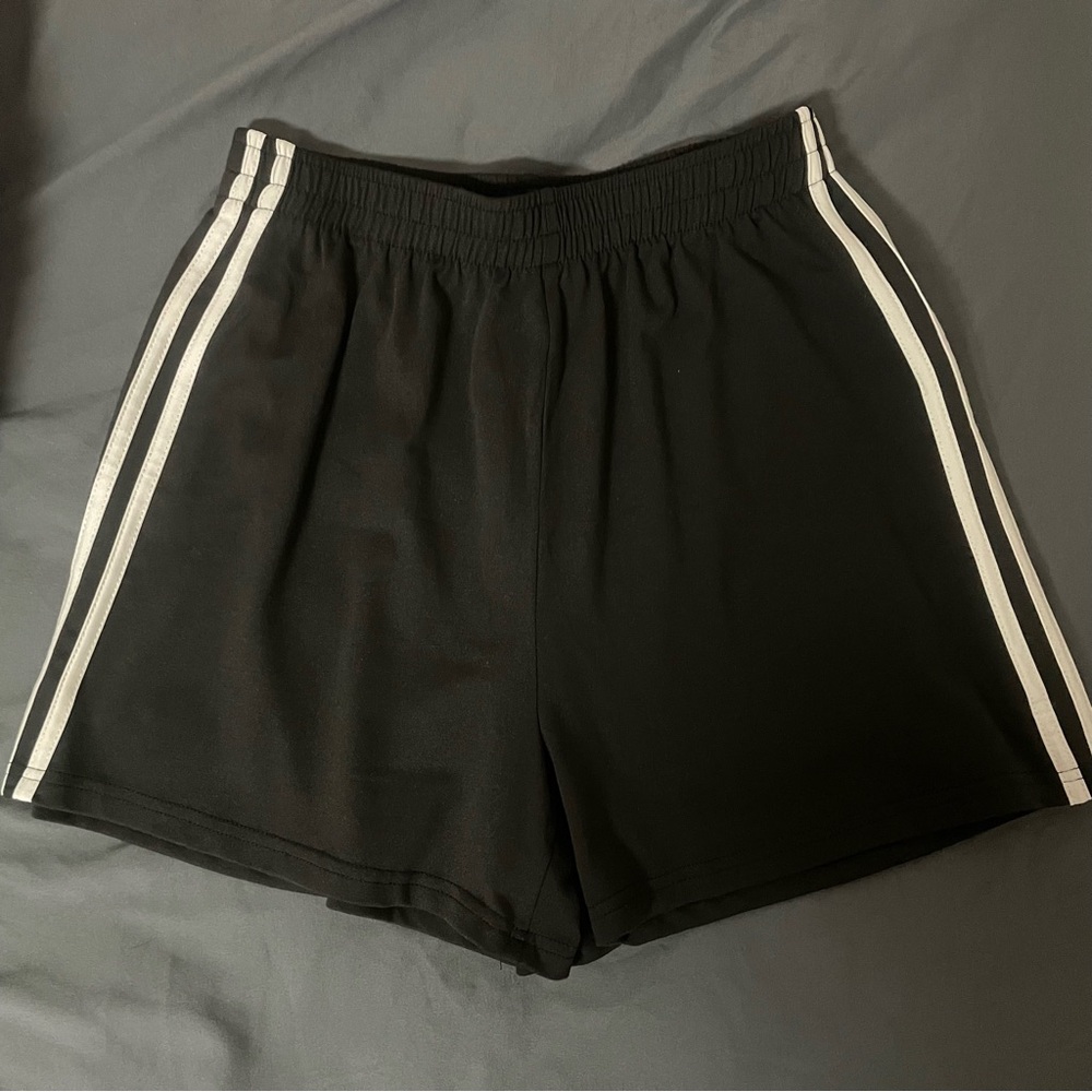 Black Shorts with White Stripes